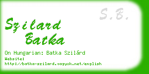 szilard batka business card